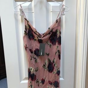 NWT Fashion Nova pink floral strappy mini dress